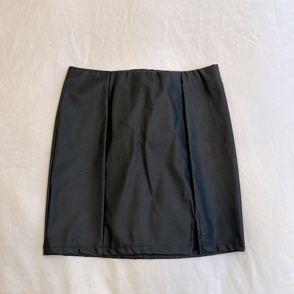 Black Leather Mini Skirt